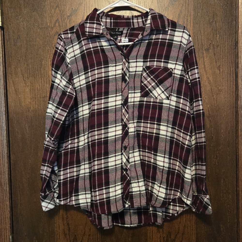 Well Worn Purple Plaid Top